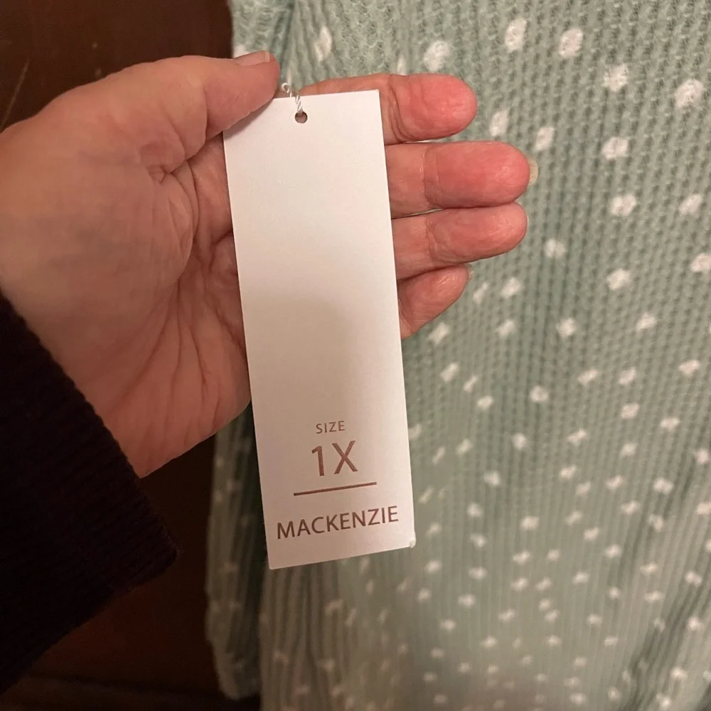 LuLaRoe Sage Green Polka Dot Open Cardigan/Robe